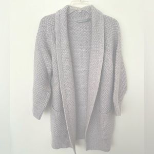 Vince Long, fine-knit cashmere cardigan light grey